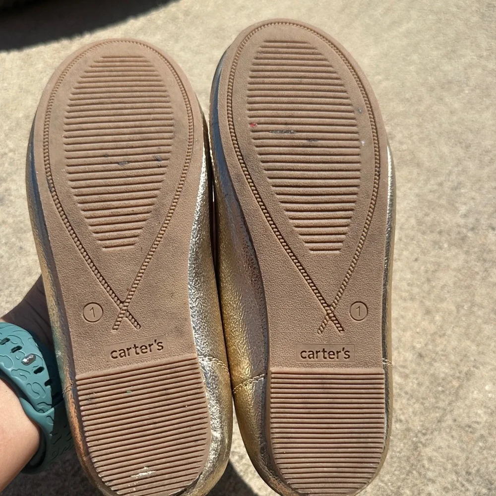 Carter's Metallic Gold Scalloped Slip-On Flats